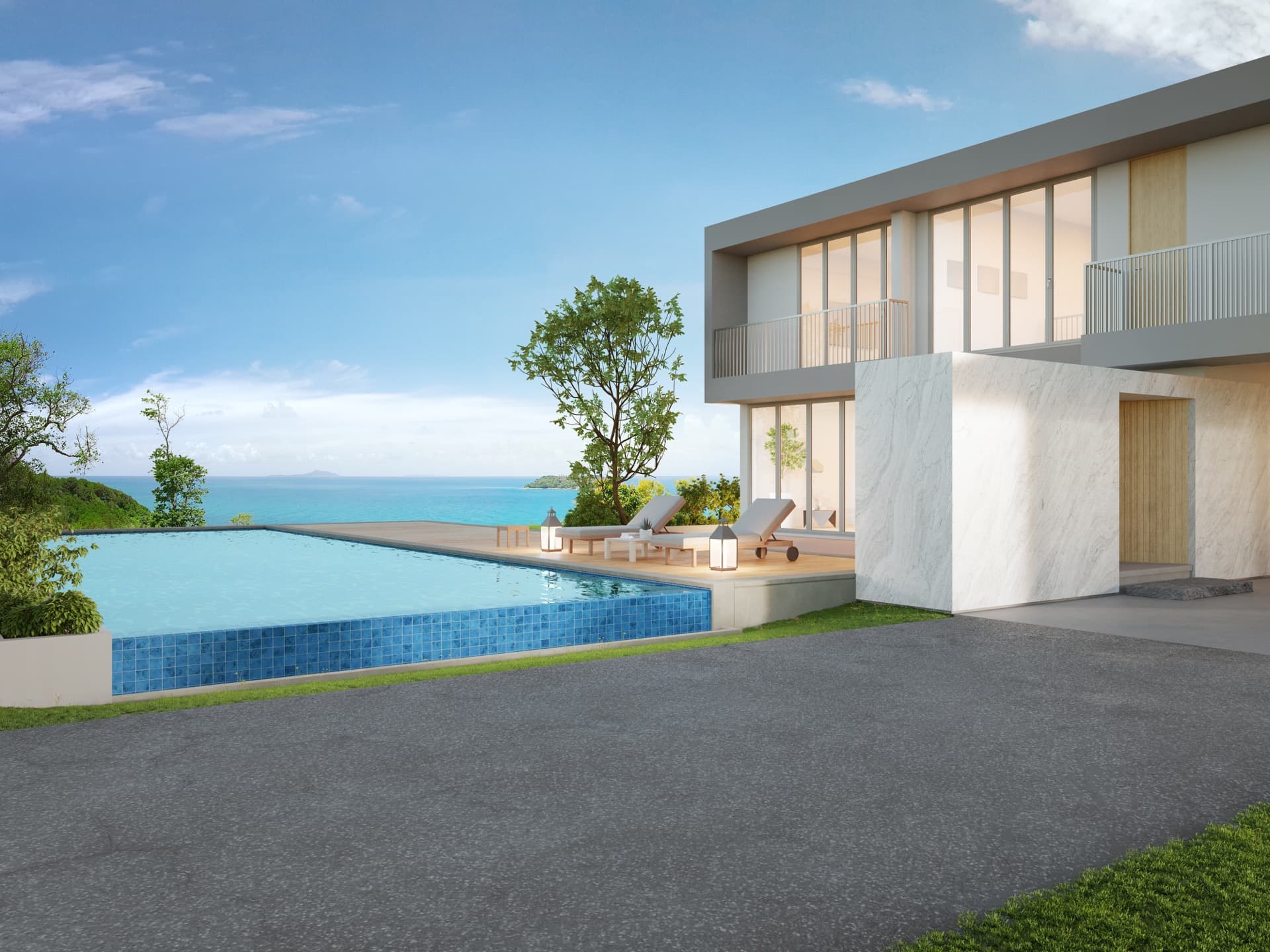 Luxury Beach House With Sea View Swimming Pool Big Garden Modern Design Web